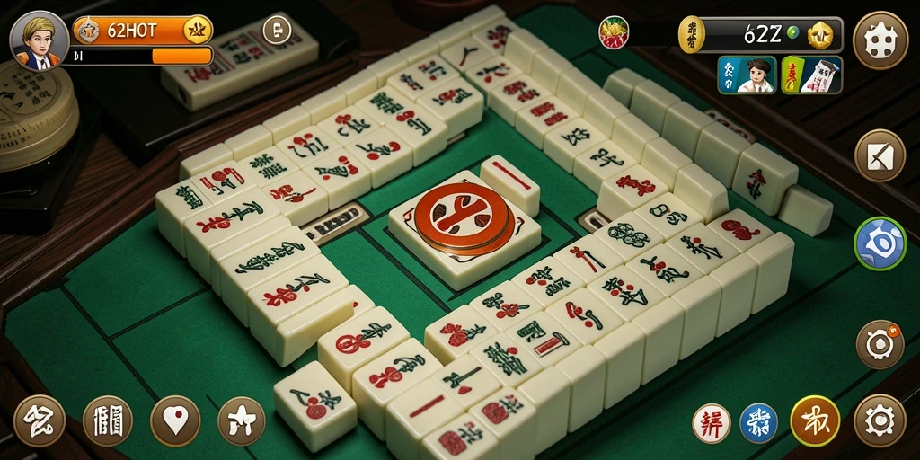 Tampilan screenshot 62HOT menampilkan gameplay Mahjong yang seru dan interaktif.