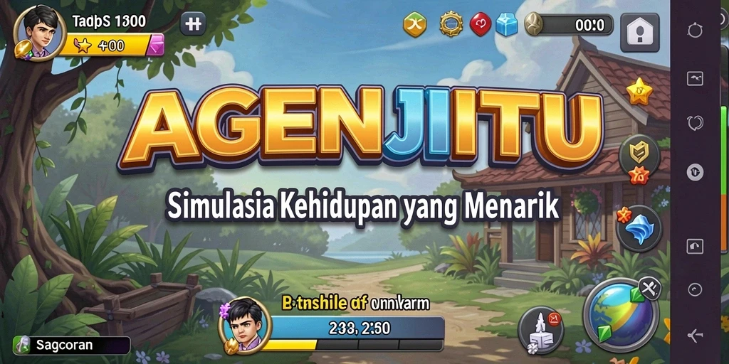 Screenshot utama AGENJITU menampilkan gameplay simulasi yang mendalam.