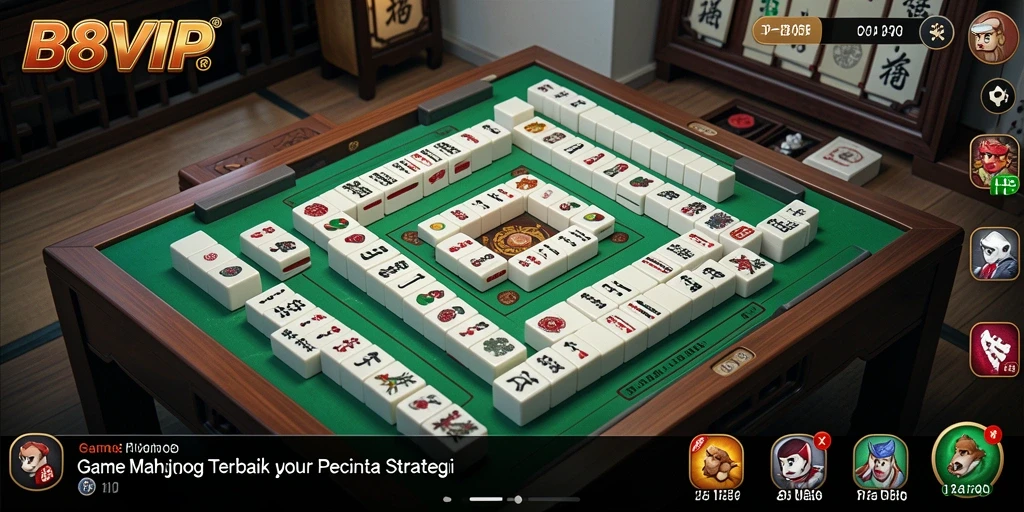 Screenshot B8VIP menampilkan aksi menarik dalam permainan Mahjong.