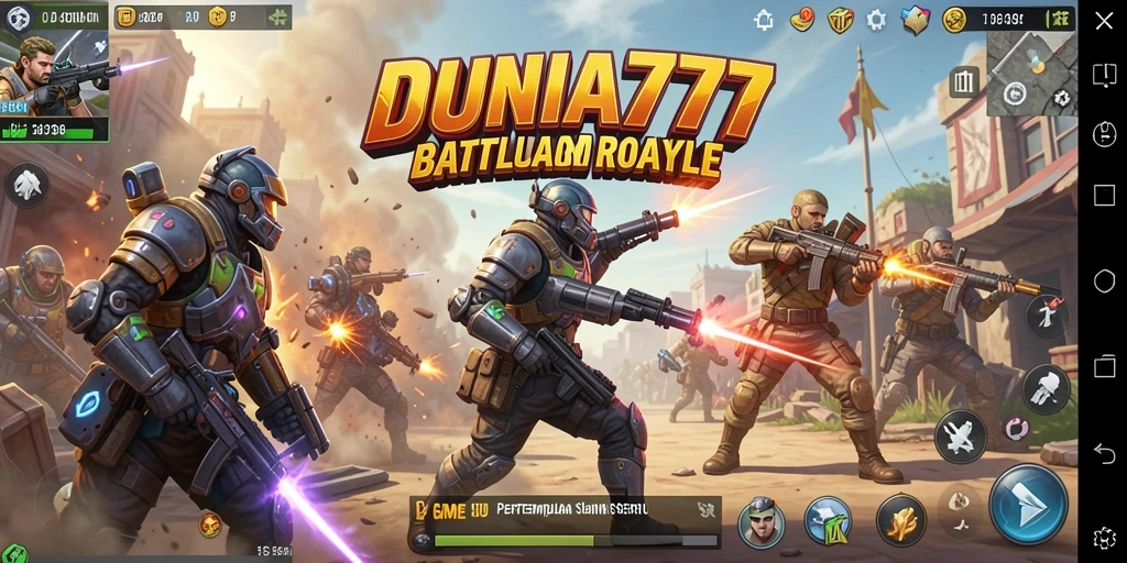 Tangkapan layar <strong>DUNIA777</strong> menampilkan aksi Battle Royale yang mendebarkan.