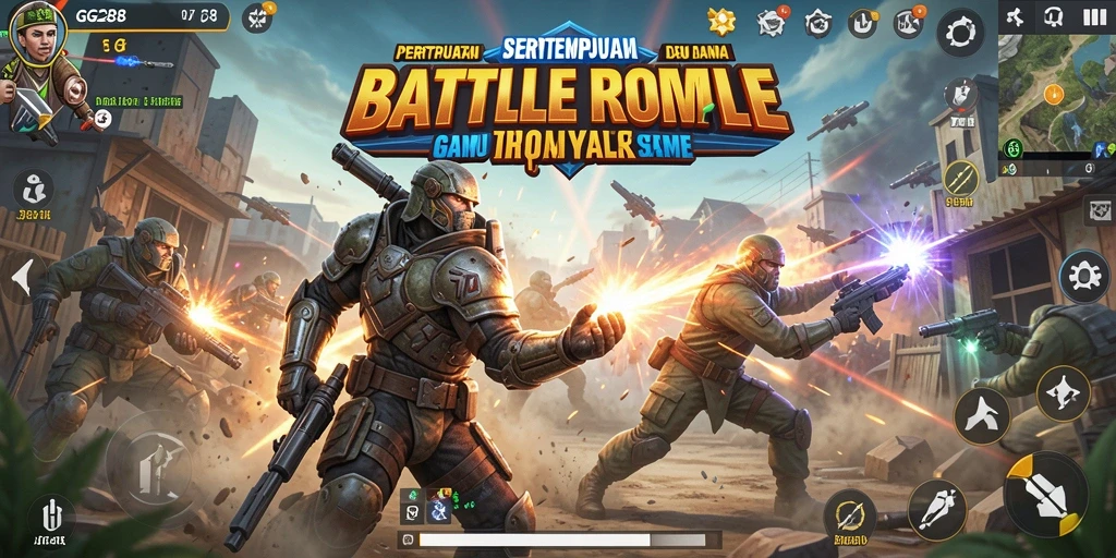 Tampilkan gameplay seru dalam aksi pertempuran Battle Royale.