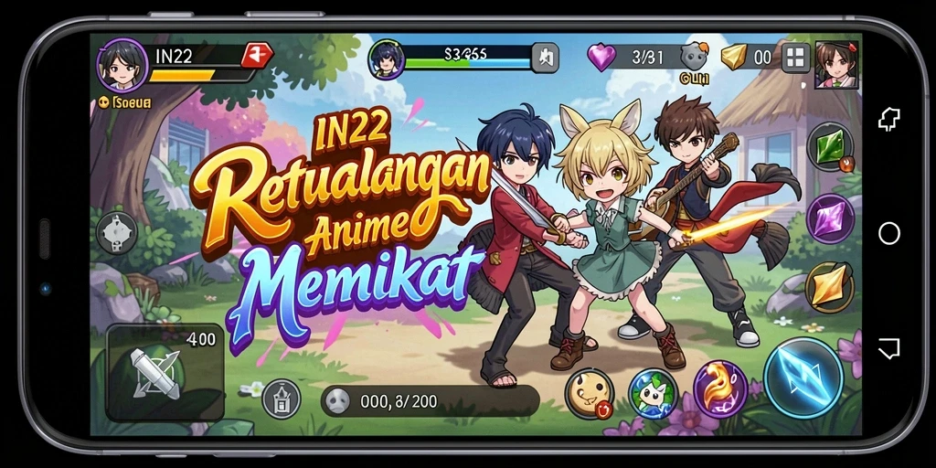 Gambaran gameplay menarik dari IN22 dengan karakter anime.
