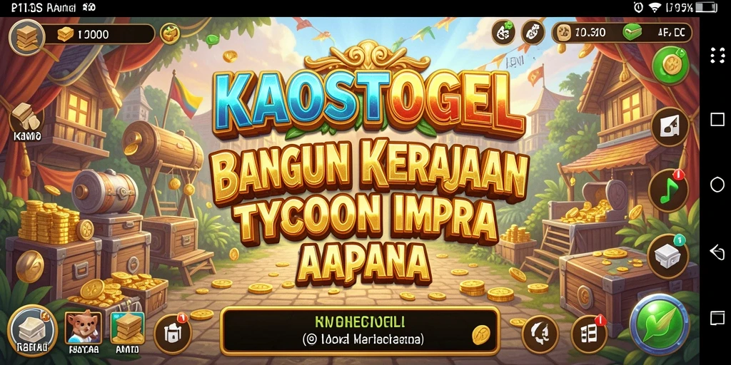 Tampilan seru gameplay KAOSTOGEL dalam membangun kerajaan Tycoon.