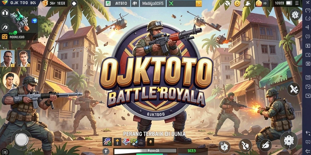 Tampilan gameplay OJKTOTO saat pertempuran sengit di arena Battle Royale.